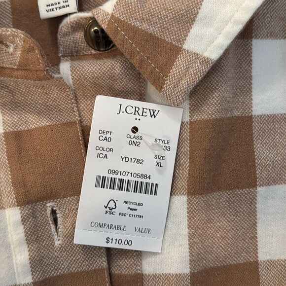 J. CREW Flannel Button Front Shacket *NEW* - Picture 11 of 14